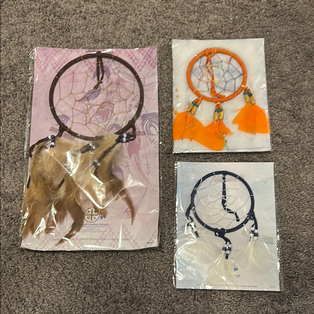 Kids Dreamcatcher Set - Orange, Blue, Brown
